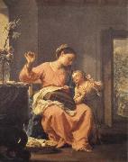 Francesco Trevisani Madonna Sewing with Child Germany oil painting artist